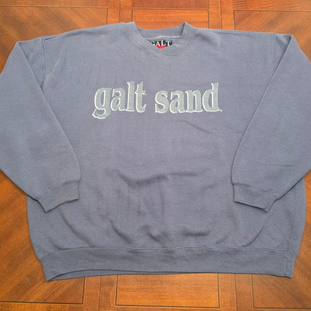 Galt Sand Sweatshirt Mens XL Blue Embroidered Logo Crewneck VTG Style Pullover